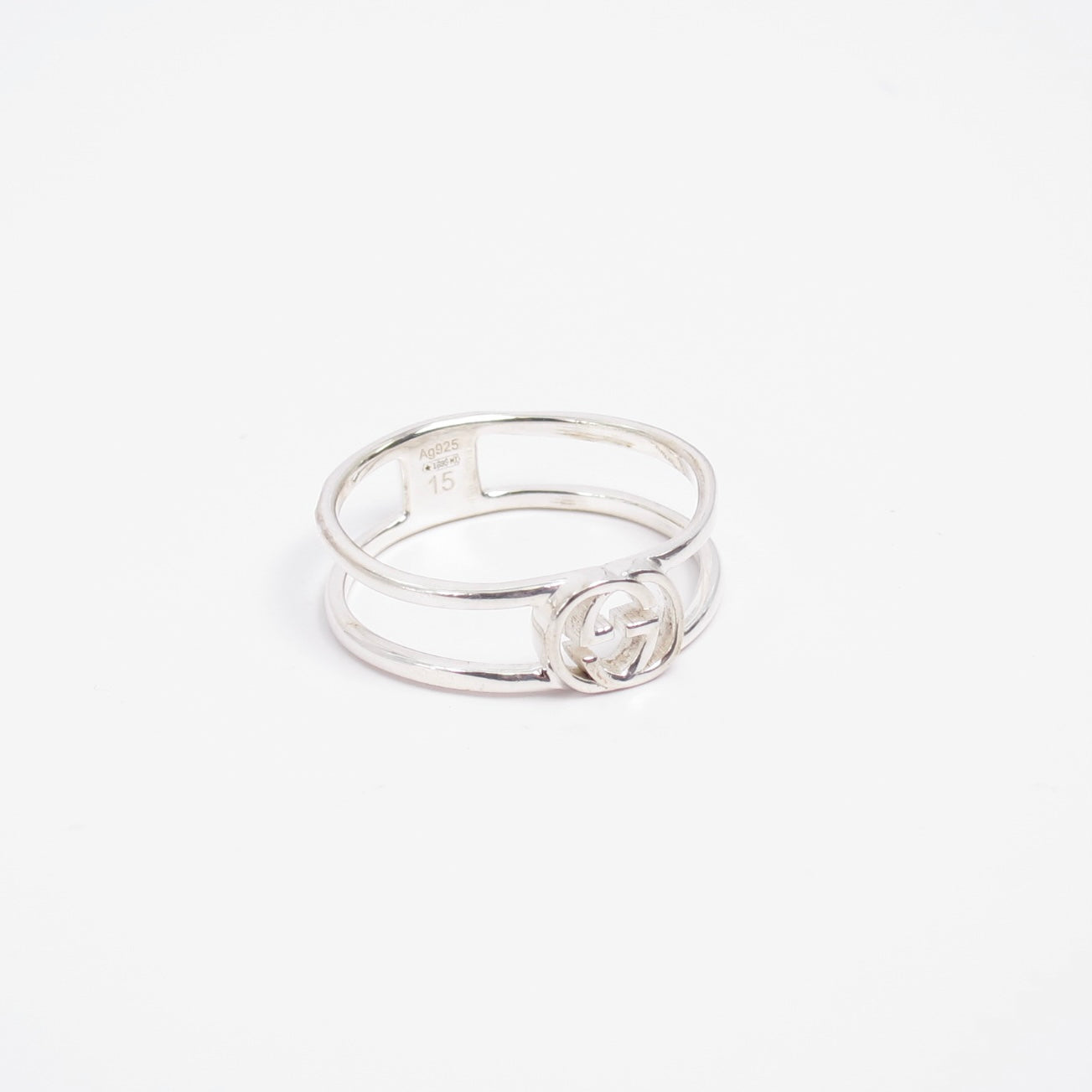 Gucci Vintage Interlocking G 925 Silver Ring