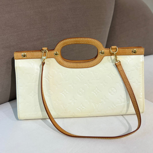 Louis Vuitton Vintage Light Yellow Enamelled Leather Monogram Handbag