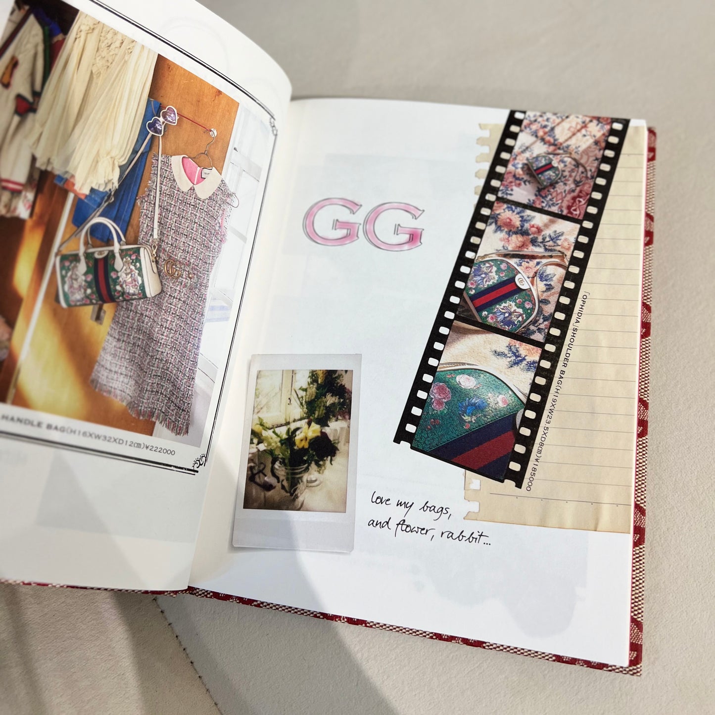 Gucci Vintage Red Gg Logo Note Book