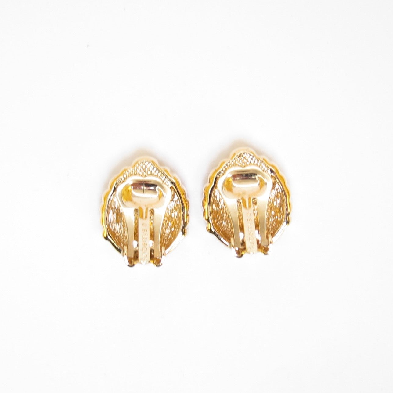 Burberry Vintage Equestrian Knight Logo and Blue Stone Golden Clip-on Earrings