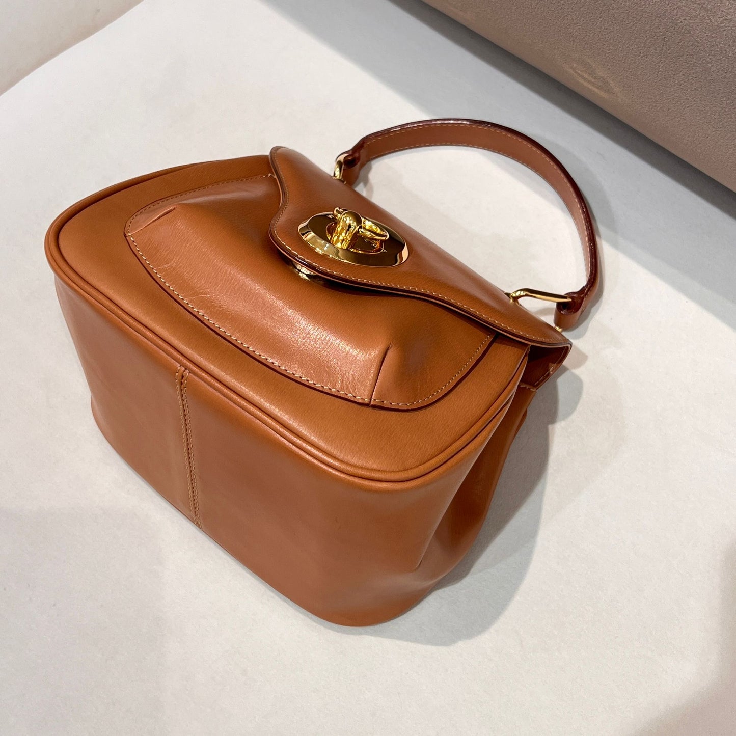 Givenchy Vintage Brown Structured Top Handle Bag