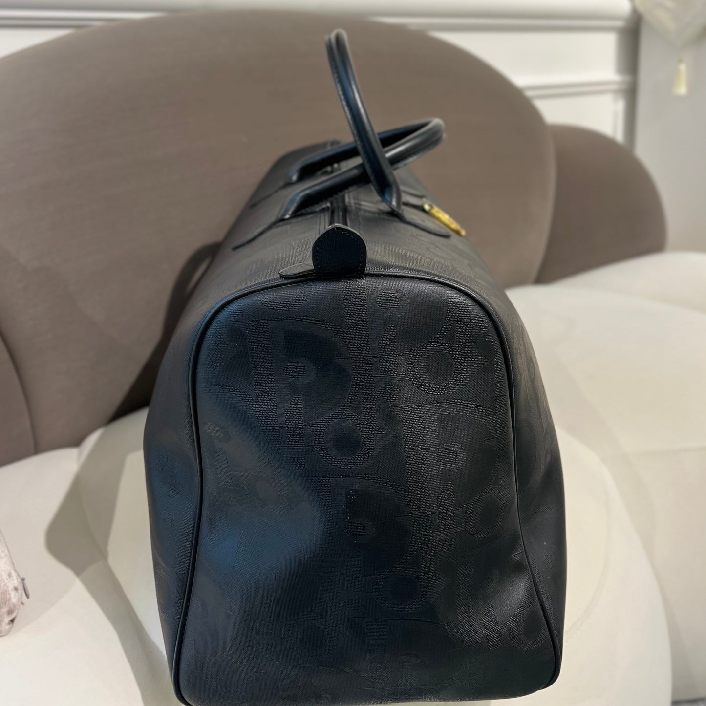 Christian Dior Trotter Boston Bag In Black Color