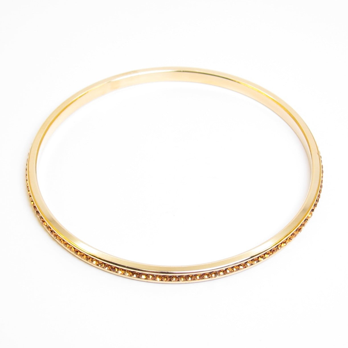 Monet Vintage Yellow Rhinestone Golden Bangle