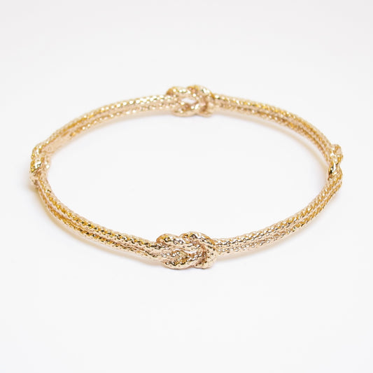 Christian Dior Vintage Twisted Rope Golden Bangle