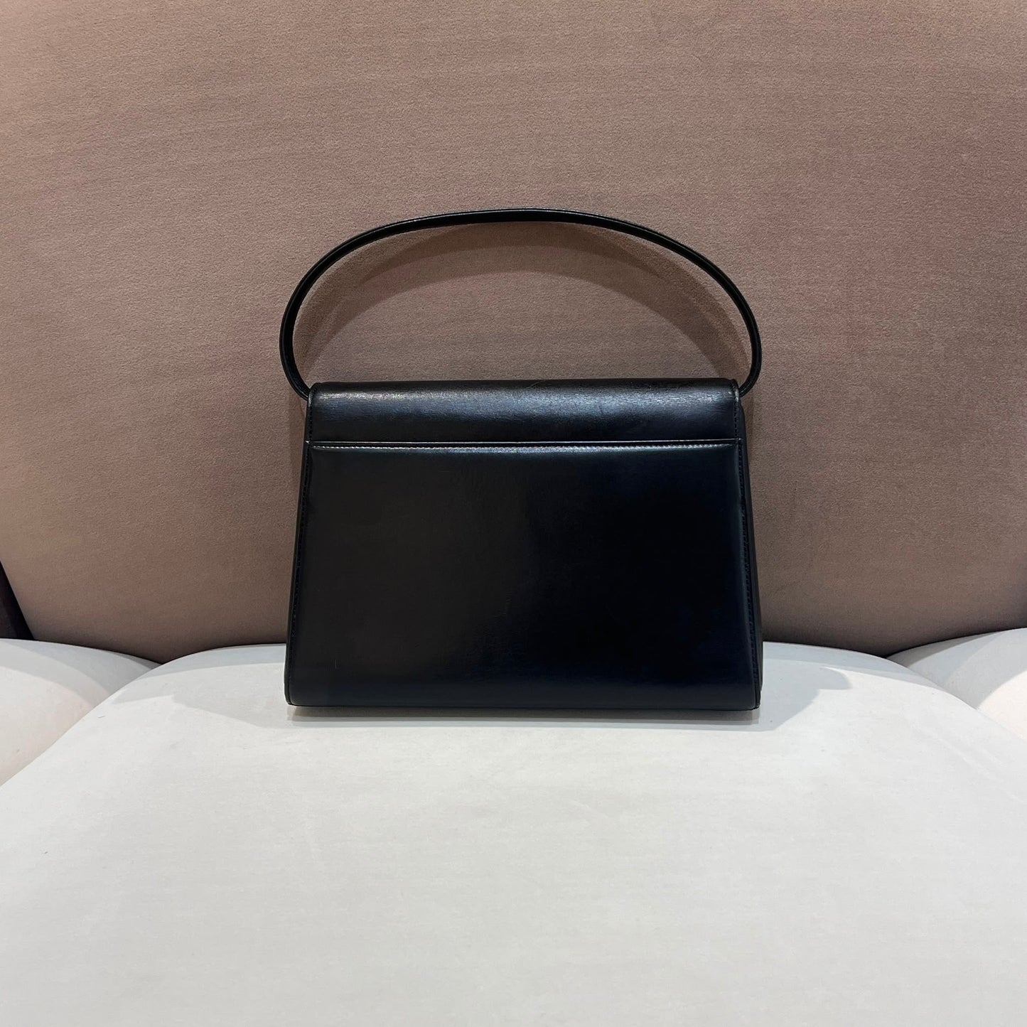 Givenchy Vintage Black Leather Top Handle Handbag