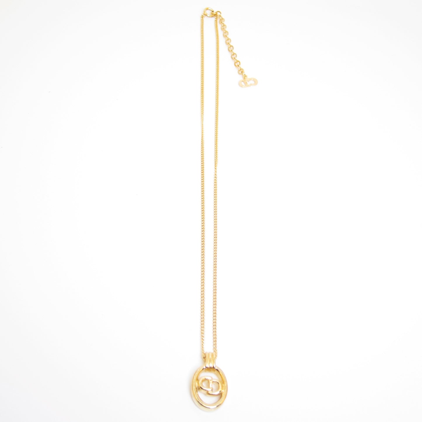 Christian Dior Vintage Oval CD Logo Necklace