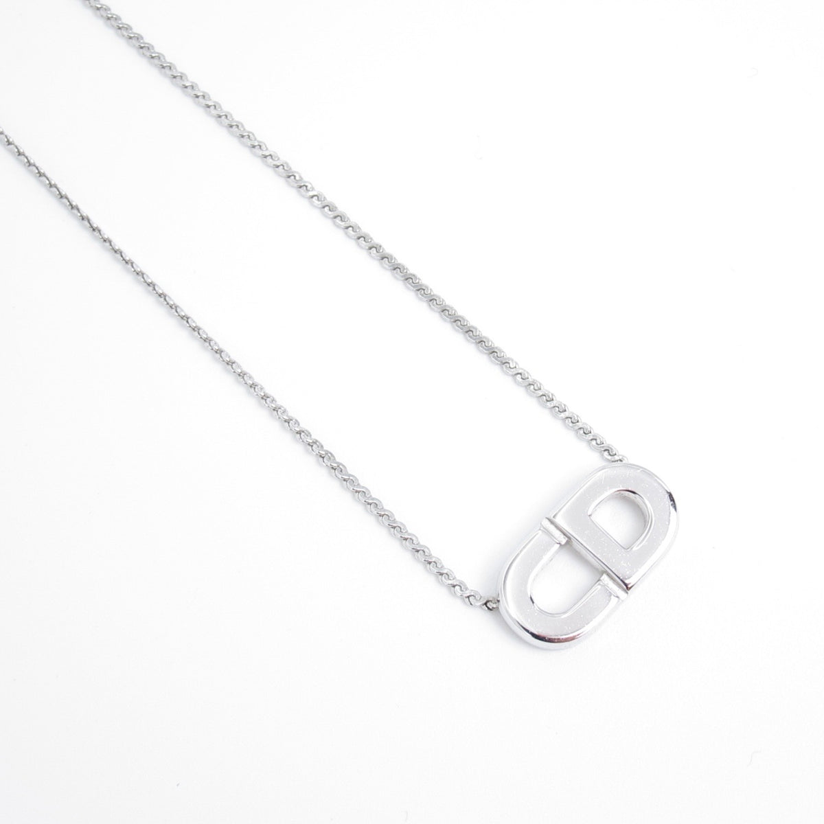 Christian Dior Vintage CD Logo Silver-Tone Necklace