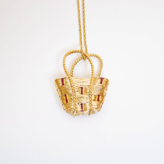 Balenciaga 復古包包圖案吊墜金色長項鍊