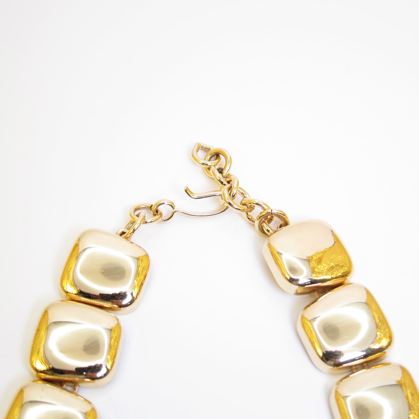 Monet Vintage Golden Chunky Square Block Necklace
