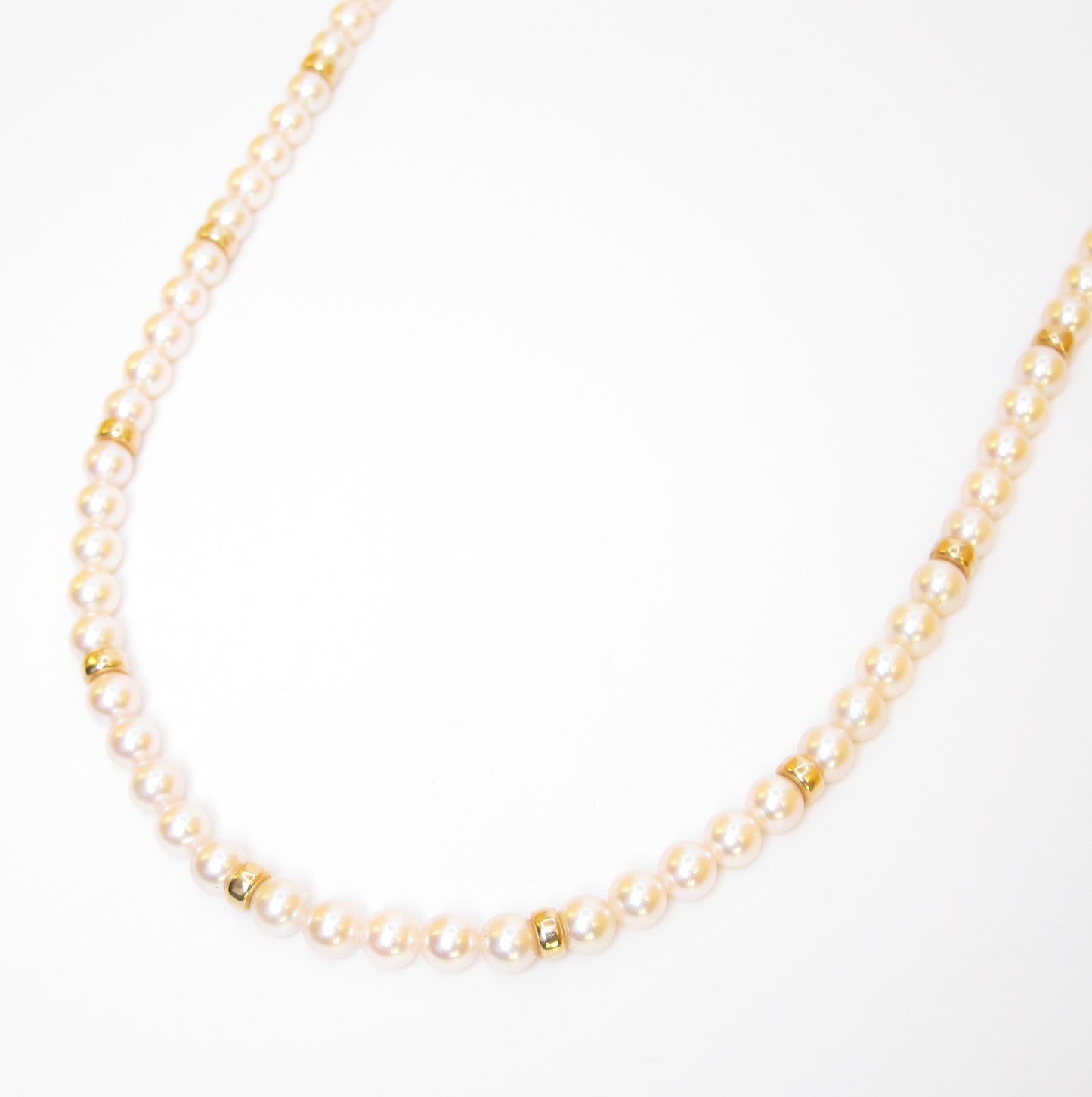 No Brand Vintage Pearl with Golden Beads Long Necklace