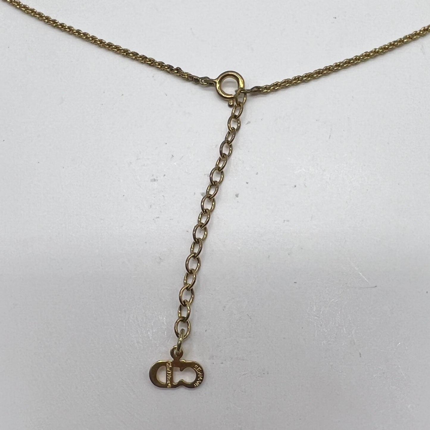 Christian Dior Vintage Cd Logo In Golden Circle Necklace