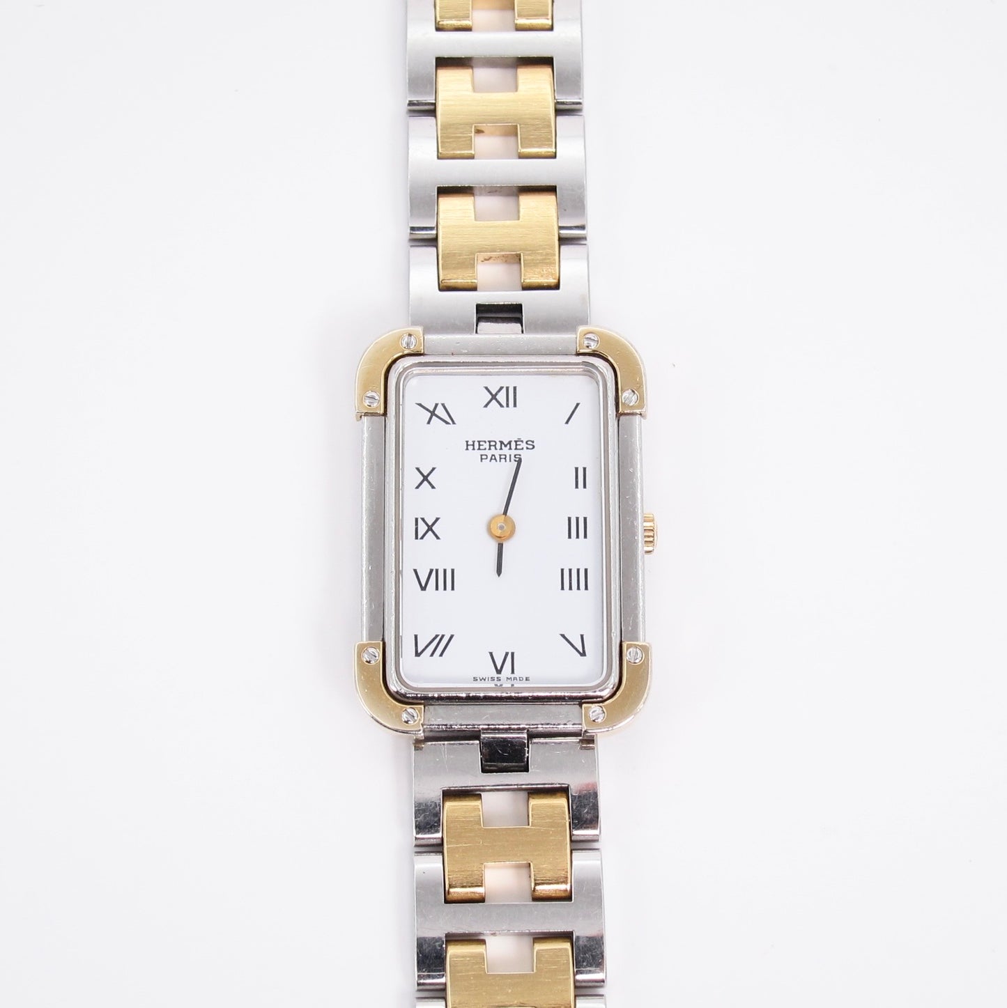 Hermes Vintage Croisiere White Face with H Bracelet Two Tone Watch