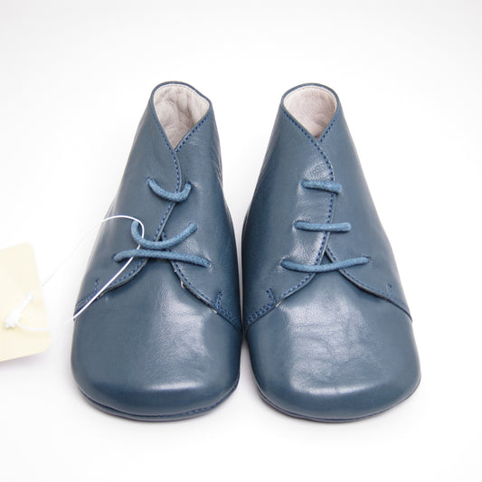 Hermes Vintage Blue Leather Baby Shoes