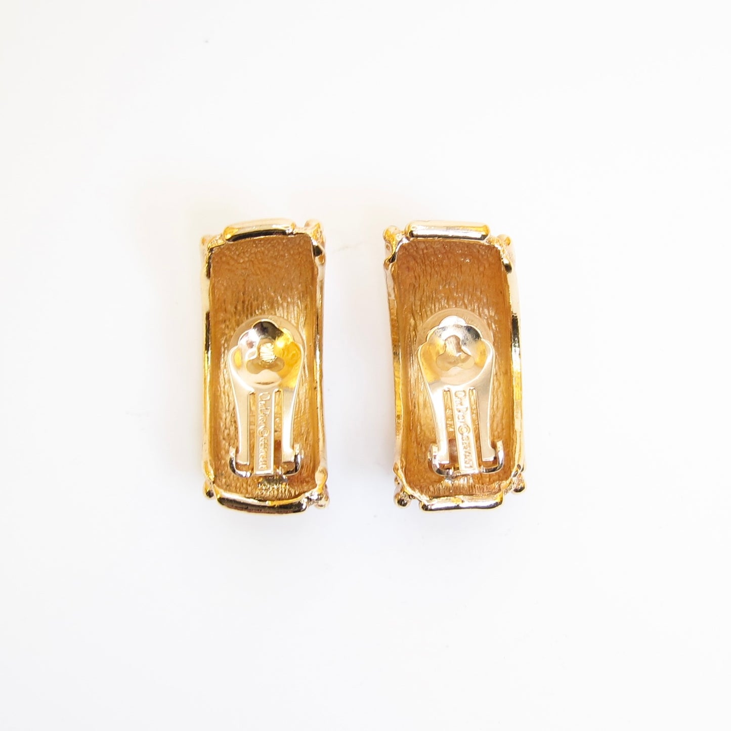 Christian Dior Vintage Multi Color Stone Golden Clip-on Earrings