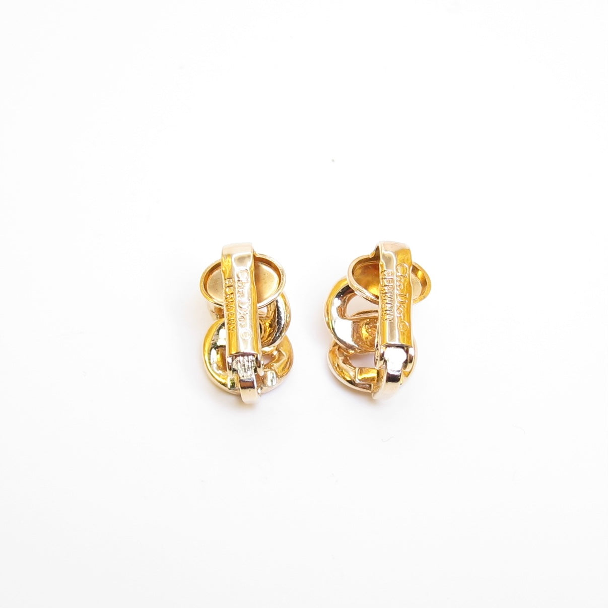 Christian Dior Vintage Link Golden Clip-on Earrings