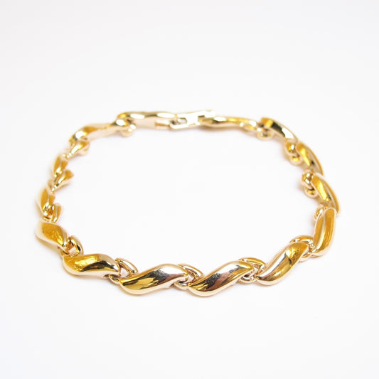 Nina Ricci Vintage Sculptural Wave Golden Bracelet