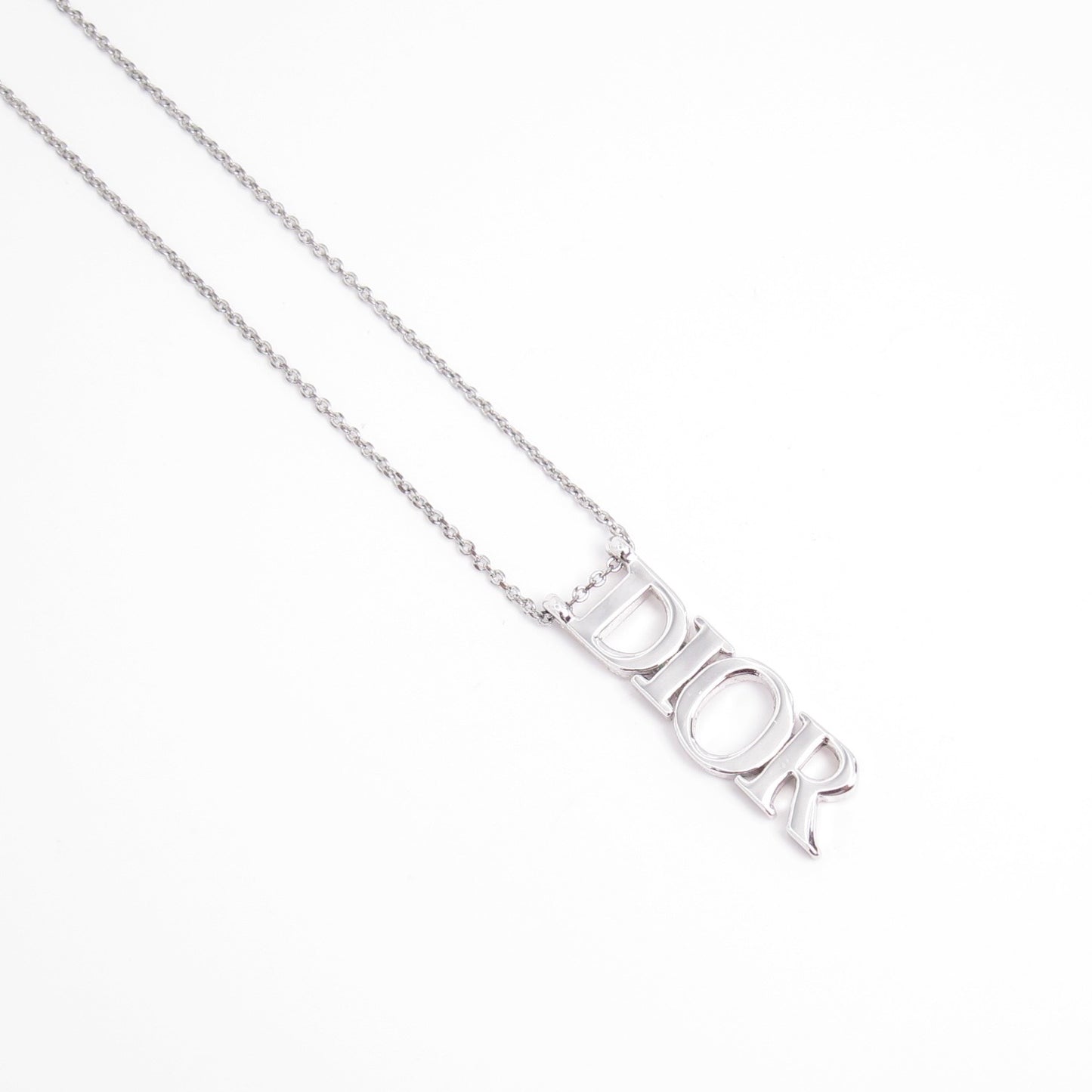 Christian Dior Vintage Dior Logo Silver Necklace