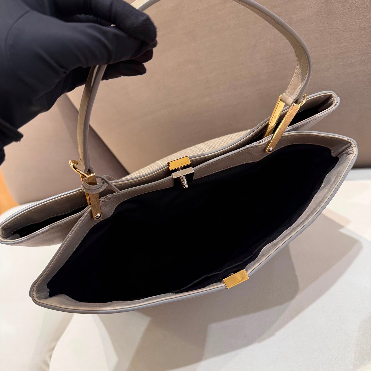 Balenciaga Vintage Greige Textured Leather 2-Way Tote Bag