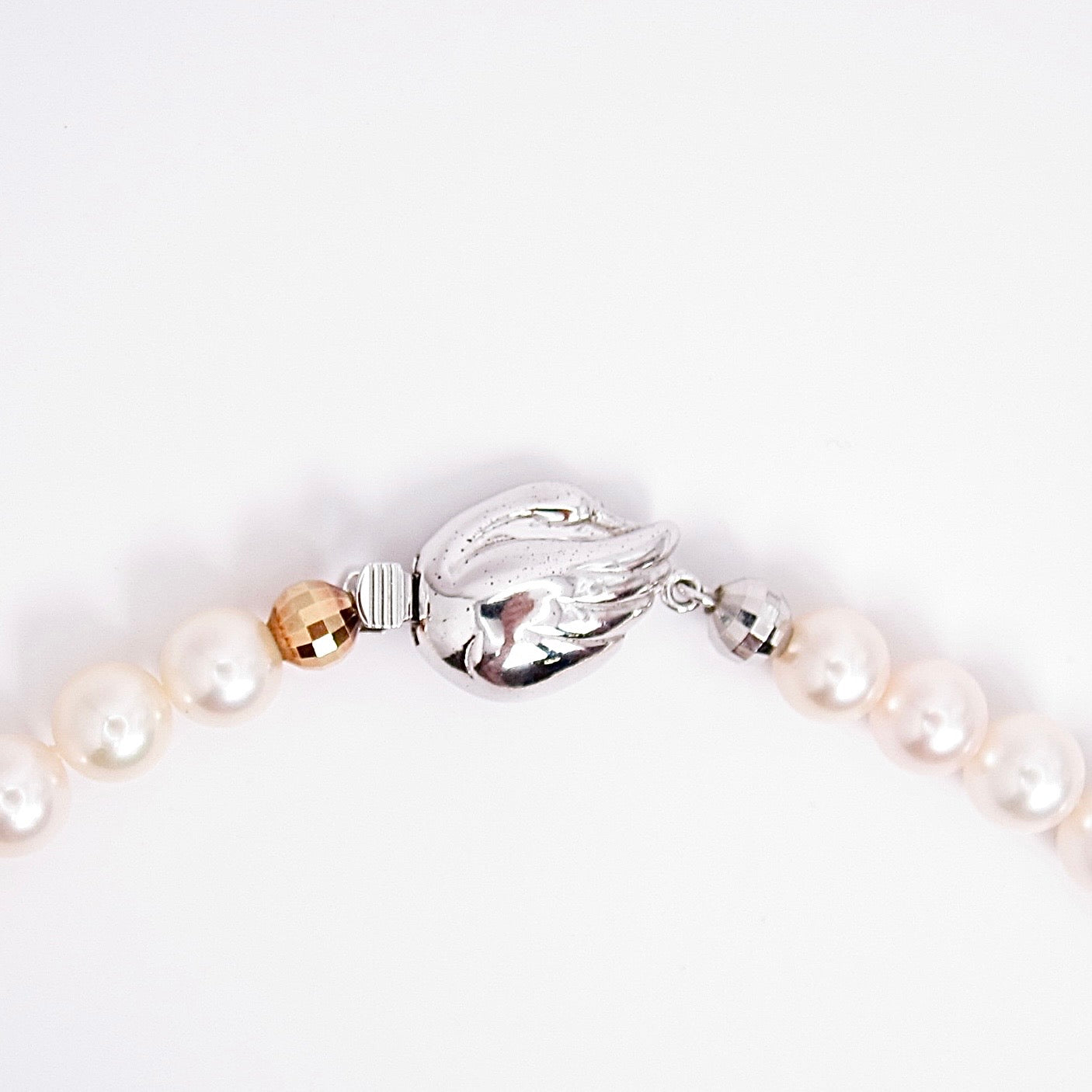 Tasaki Vintage Akoya Pearl with 18K Gold & Silver Clasp Necklace