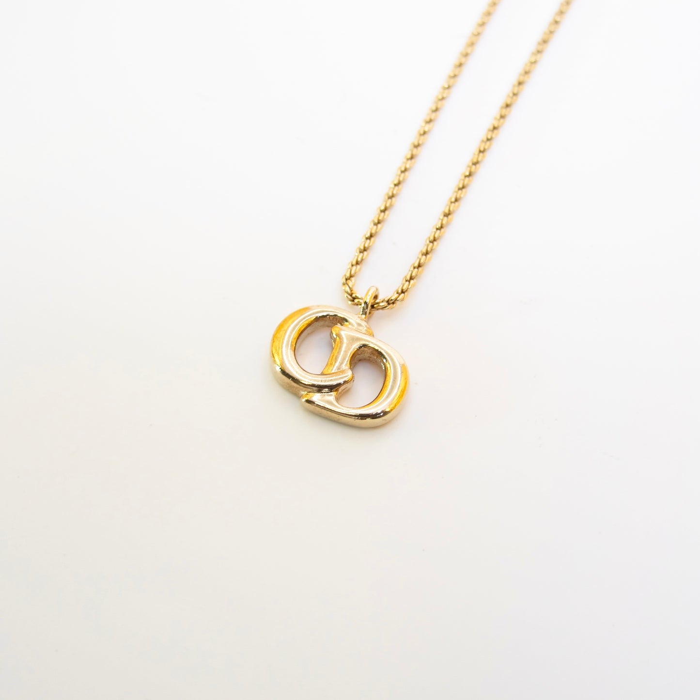 Christian Dior Vintage CD Logo Golden Necklace