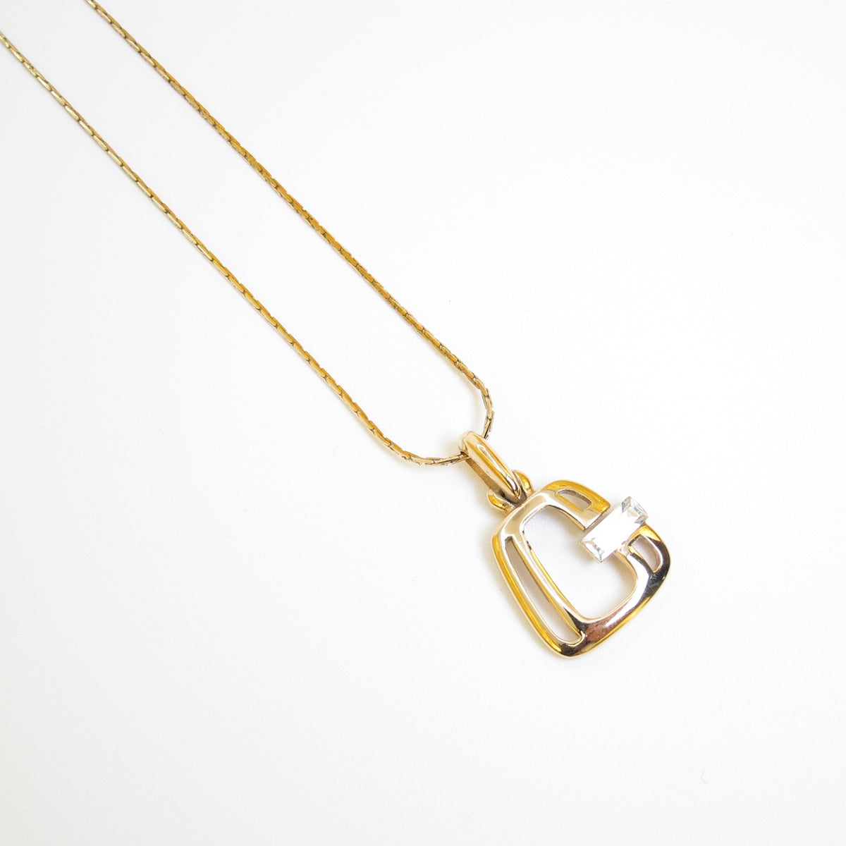 Givenchy Vintage Crystal Open G Pendant Necklace