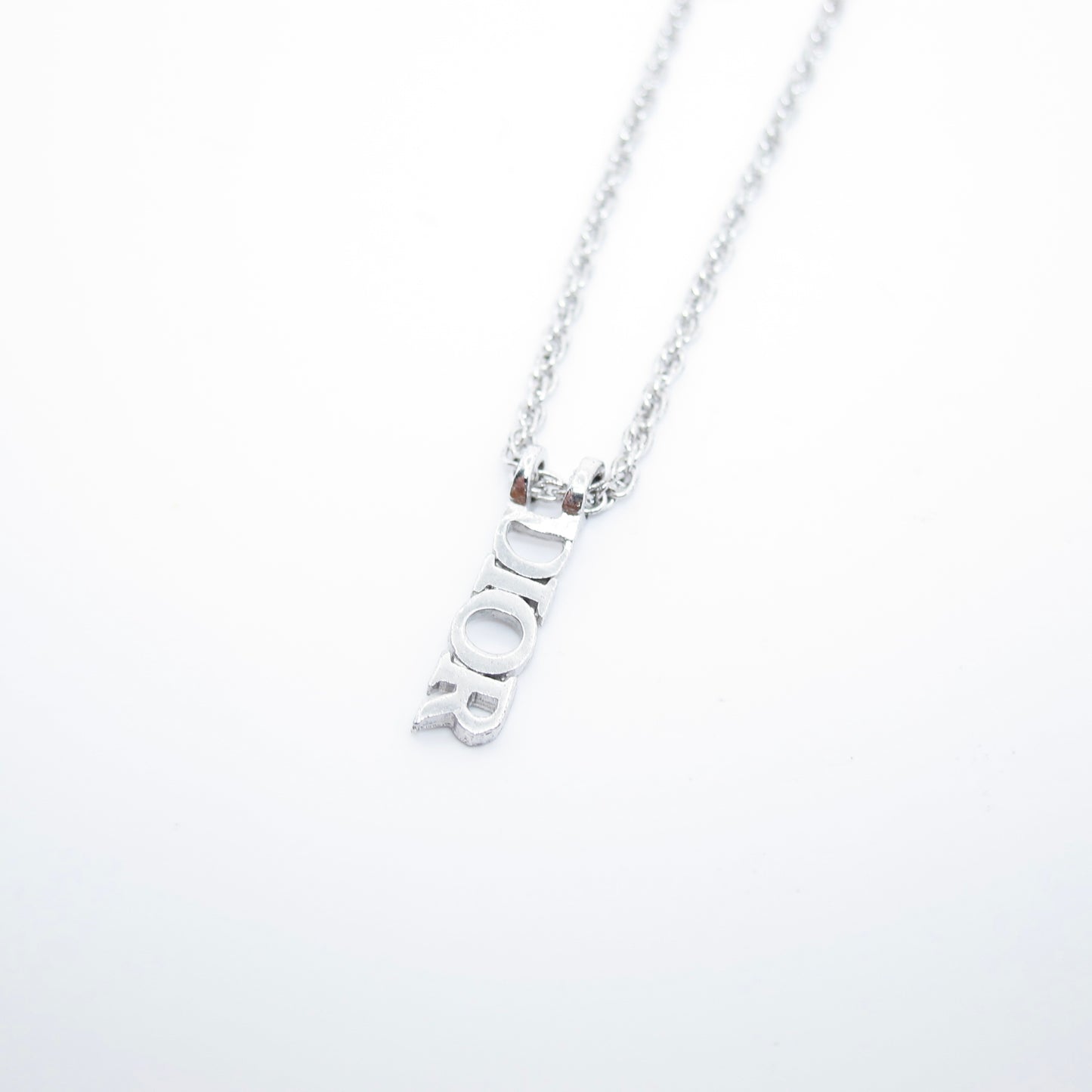 Christian Dior Vintage Dior Logo Silver Necklace