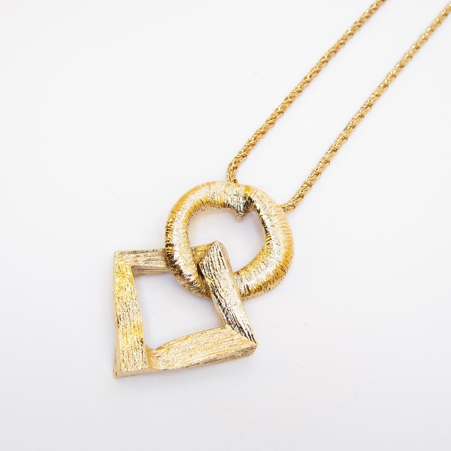 Yves Saint Laurent Vintage Circle and Rhombus Golden Necklace