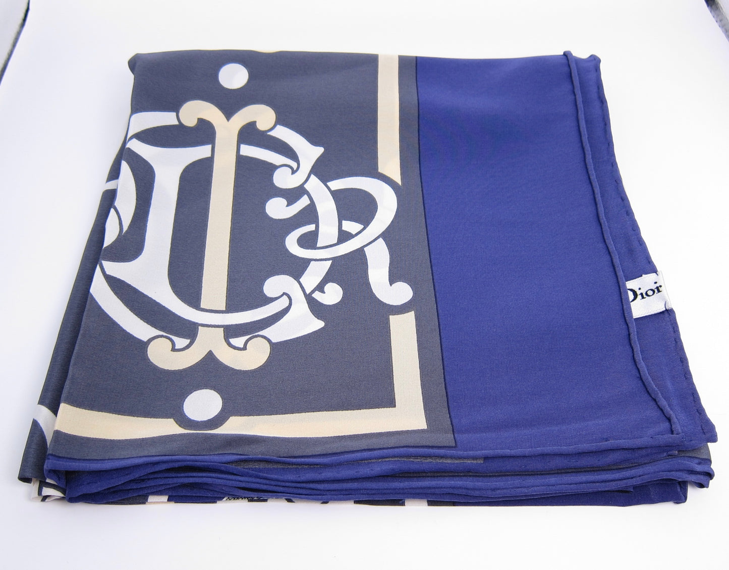 Christian Dior Vintage Dior Logo Butterfly and Floral Patterns Silk Scarf