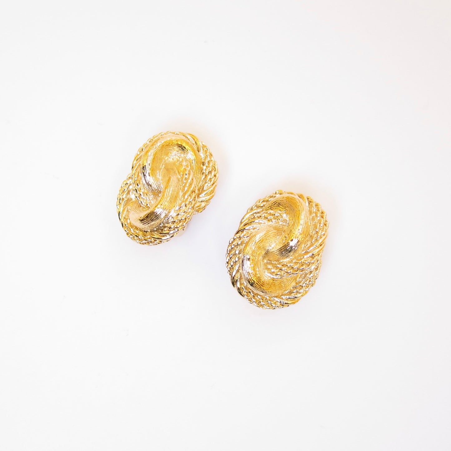 Christian Dior Vintage Twisted Rope Golden Clip-on Earrings