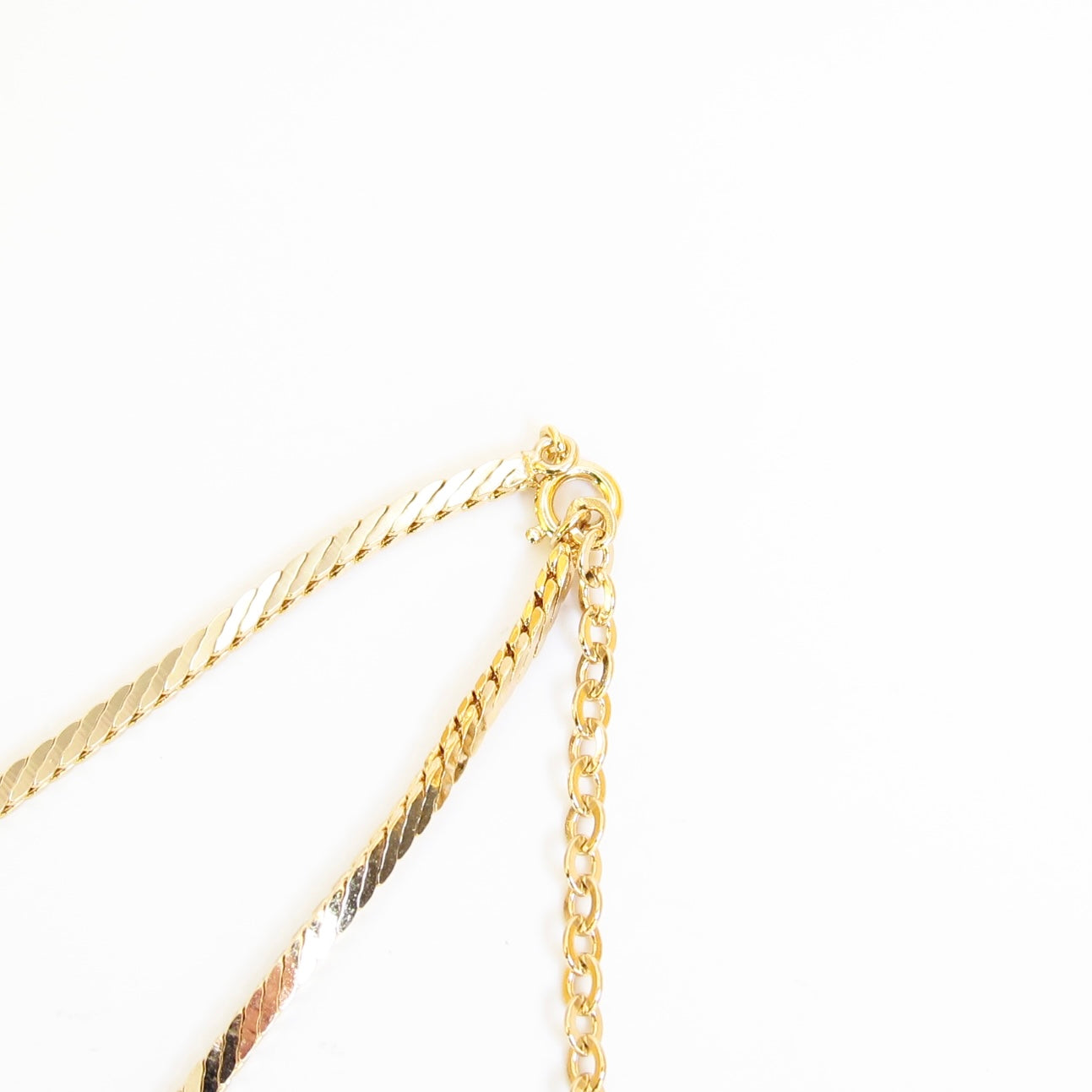 Christian Dior Vintage Triangle Black and Rhinestone Golden Necklace