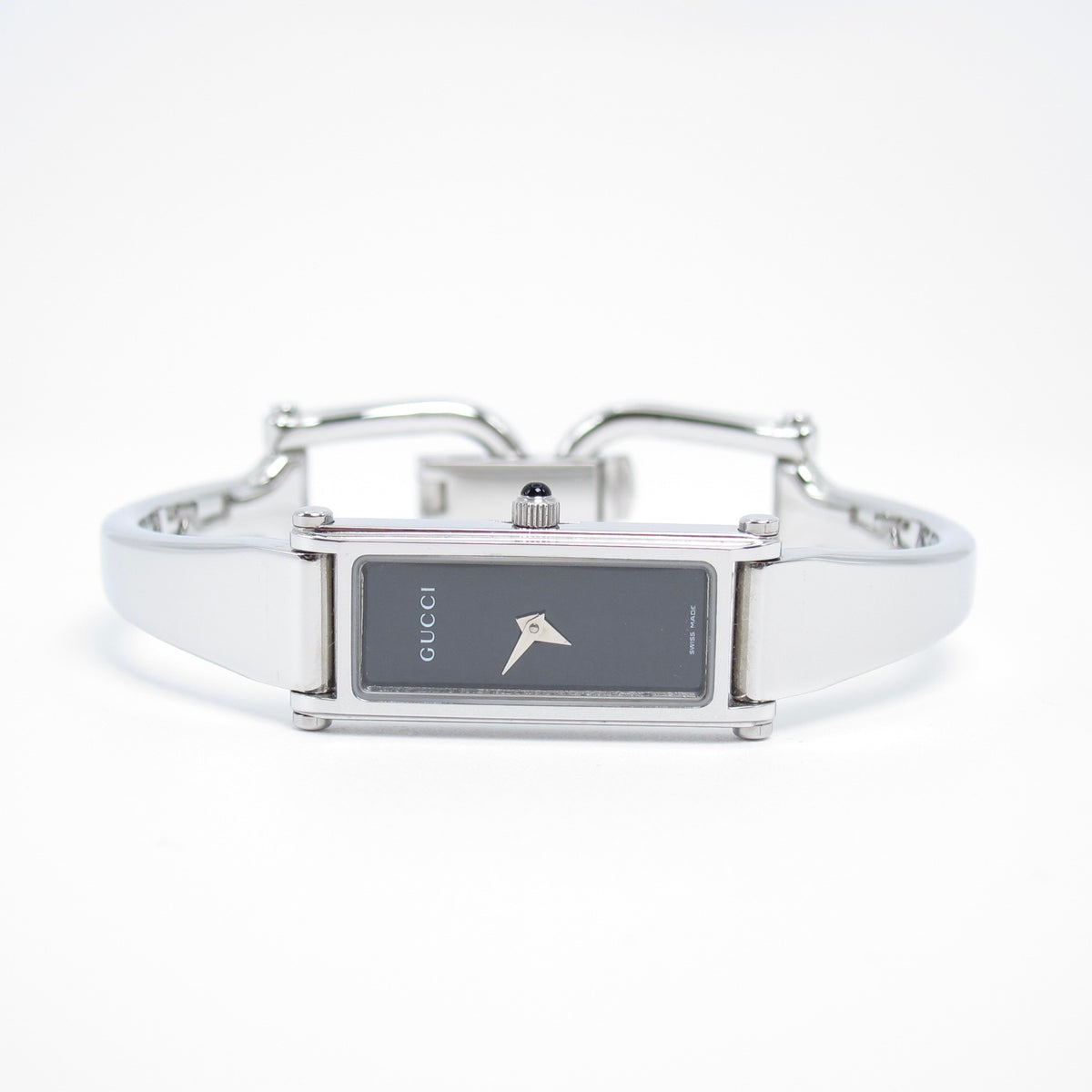 Gucci 1500L黑面石英手鐲腕錶