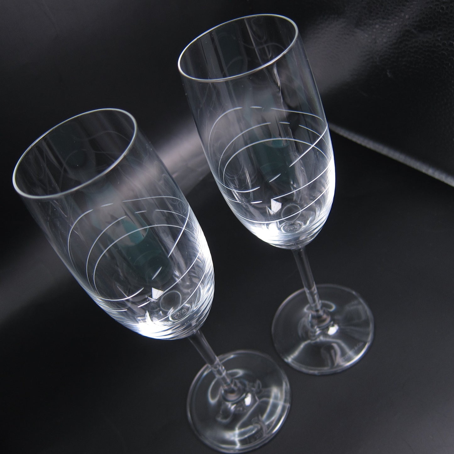 Tiffany Vintage Cadenza Crystal Champagne Flutes Set of 2