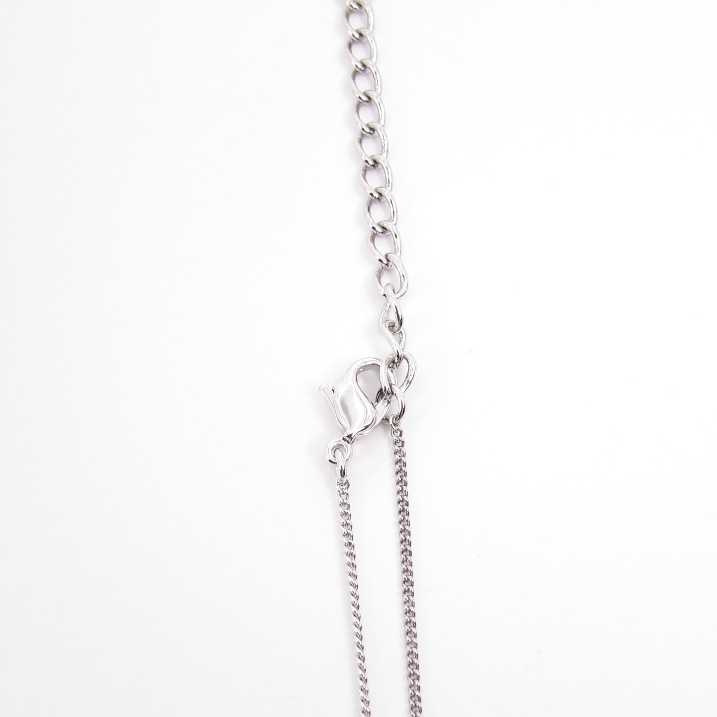Christian Dior Vintage Heart Shaped Dior Letter Charm Tassel Silver Necklace