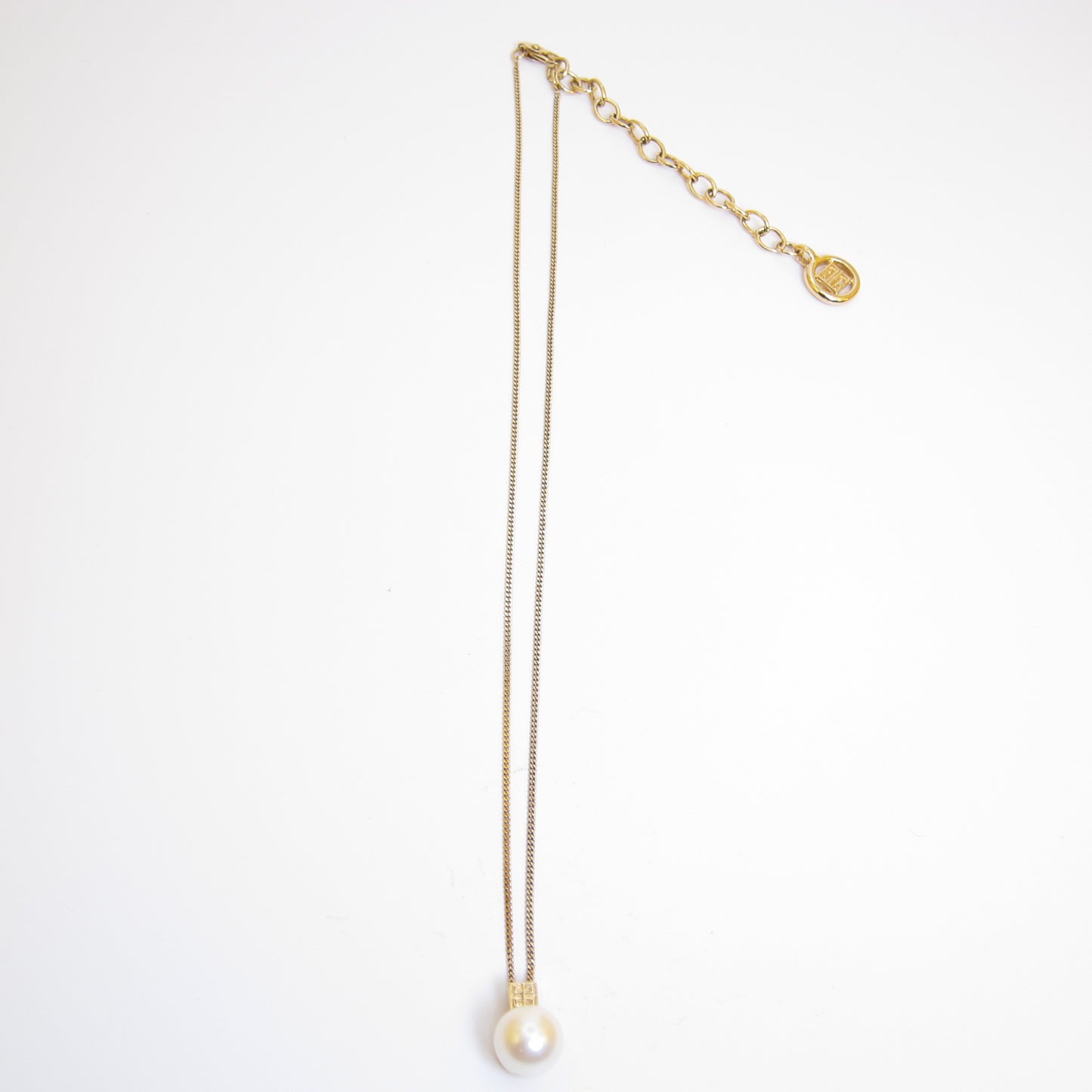 Givenchy Vintage 4G Logo and Pearl Golden Necklace