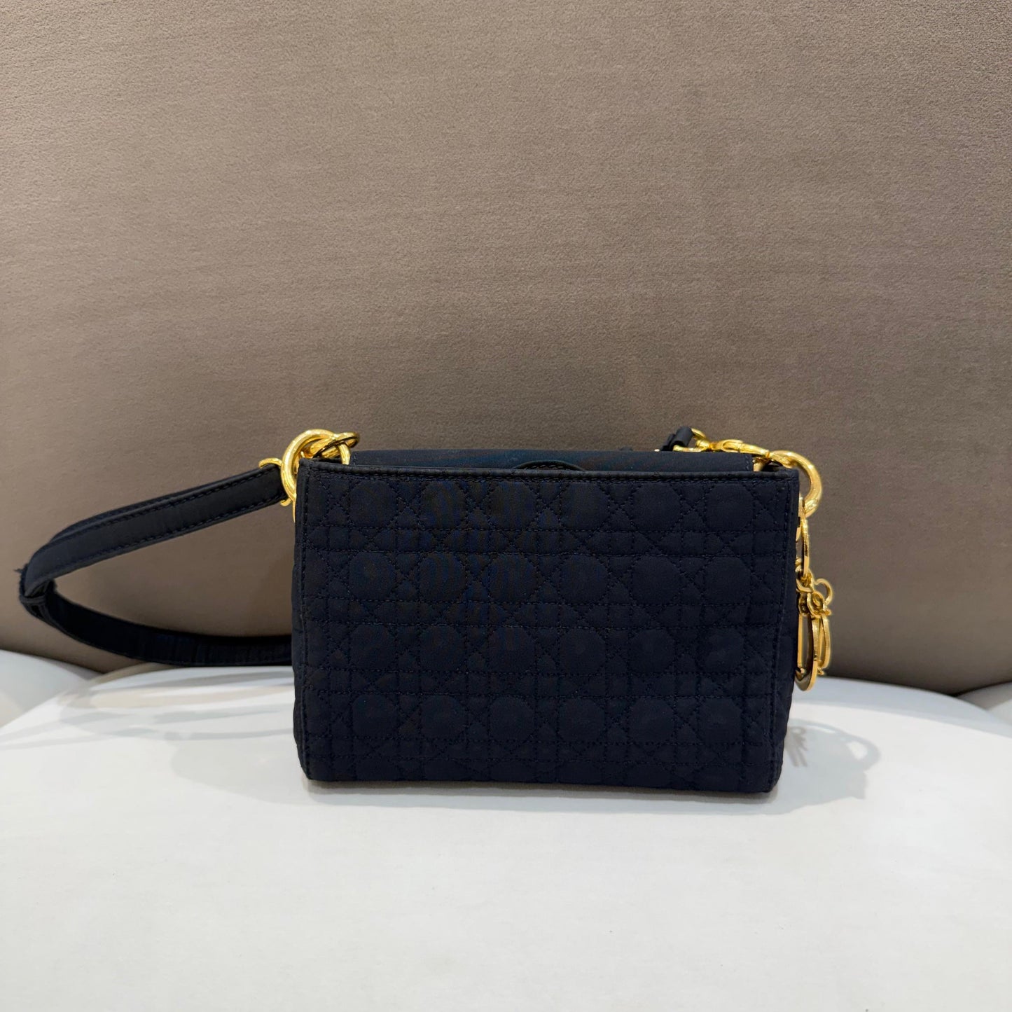 Christian Dior Vintage Lady Dior Cannage Black Shoulder Bag