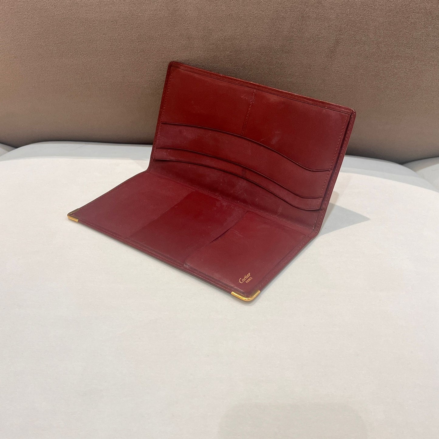 Cartier Vintage Must De Cartier Brown Leather Long Wallet With Card