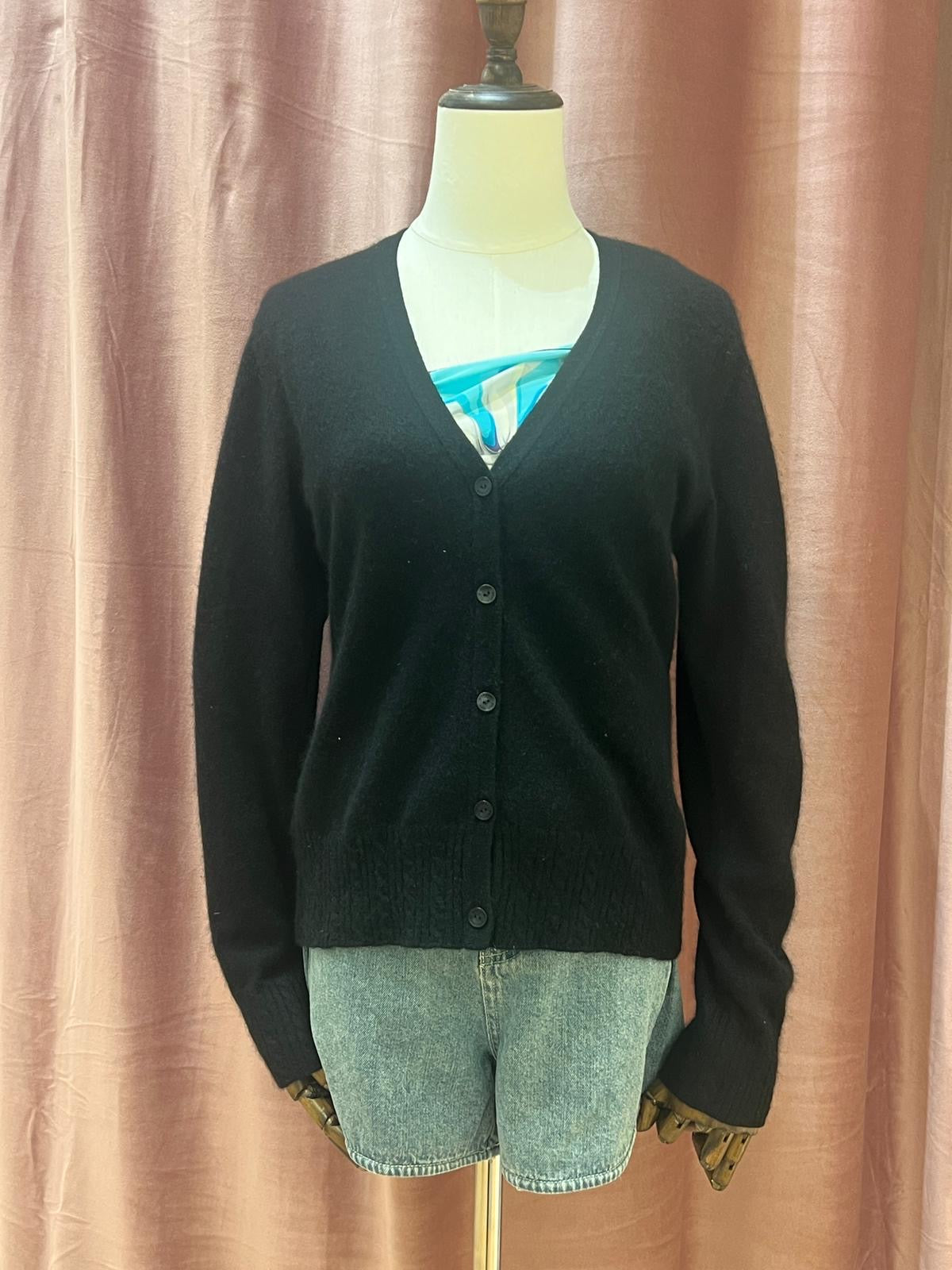 Givenchy Vintage Black V-neck Knit Cardigan
