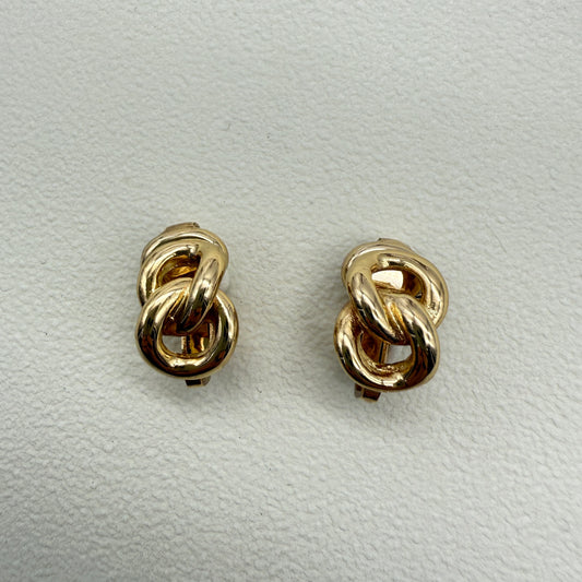 Christian Dior Vintage Link Golden Clip-on Earrings
