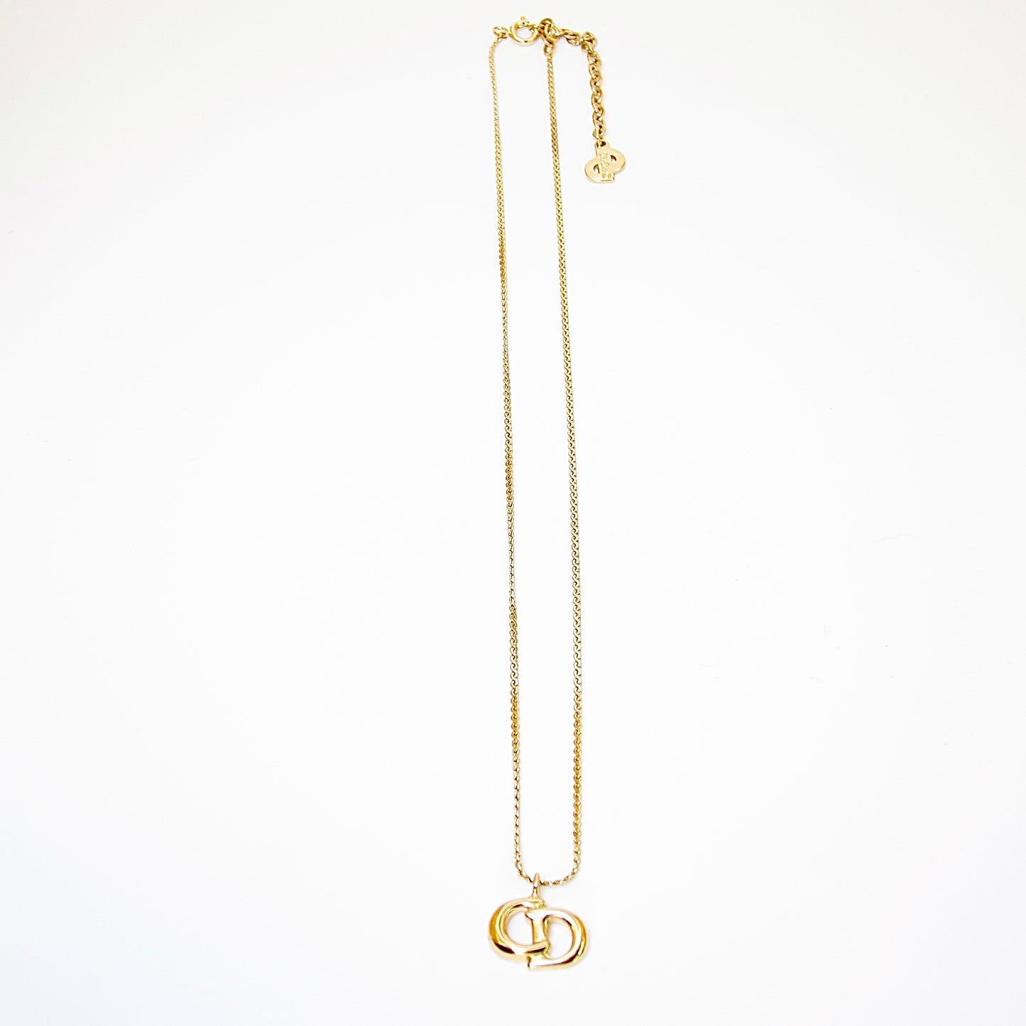 Christian Dior Vintage CD Logo Golden Necklace
