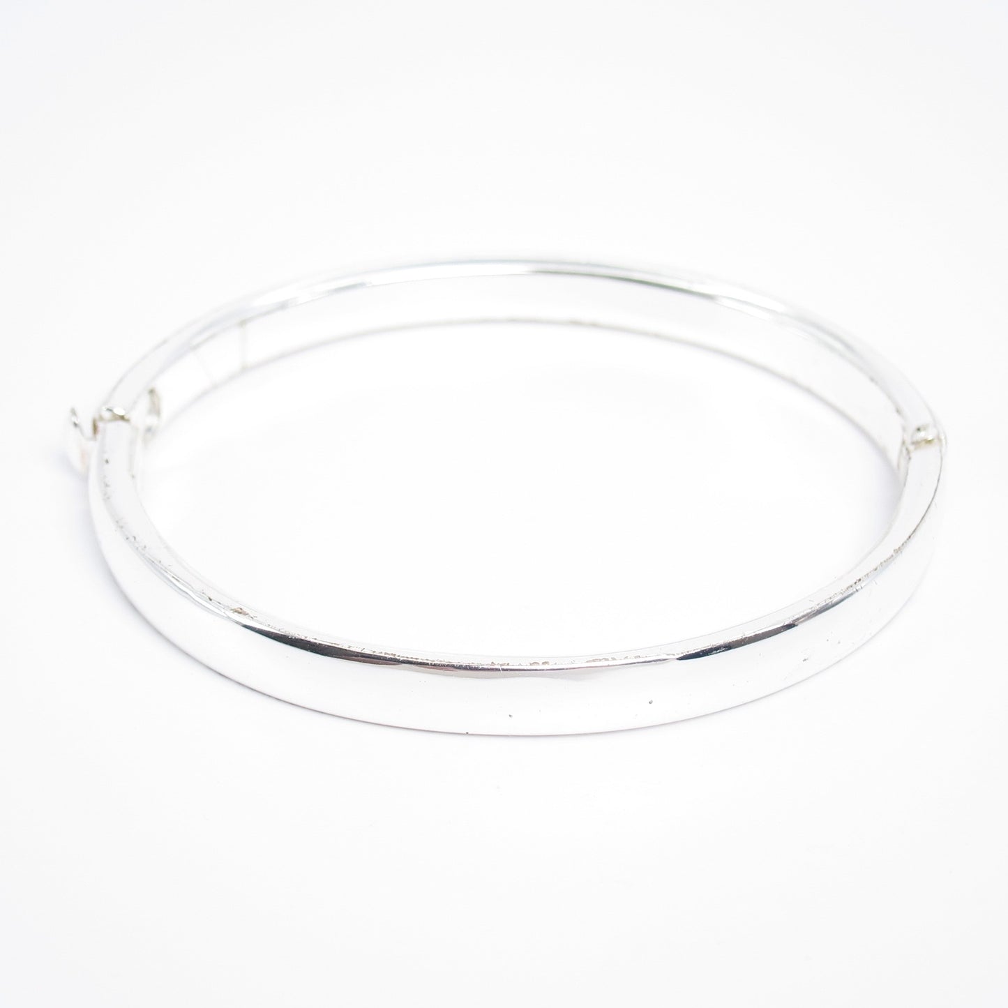 Monet Vintage Rhinestone Silver Hinged Bangle