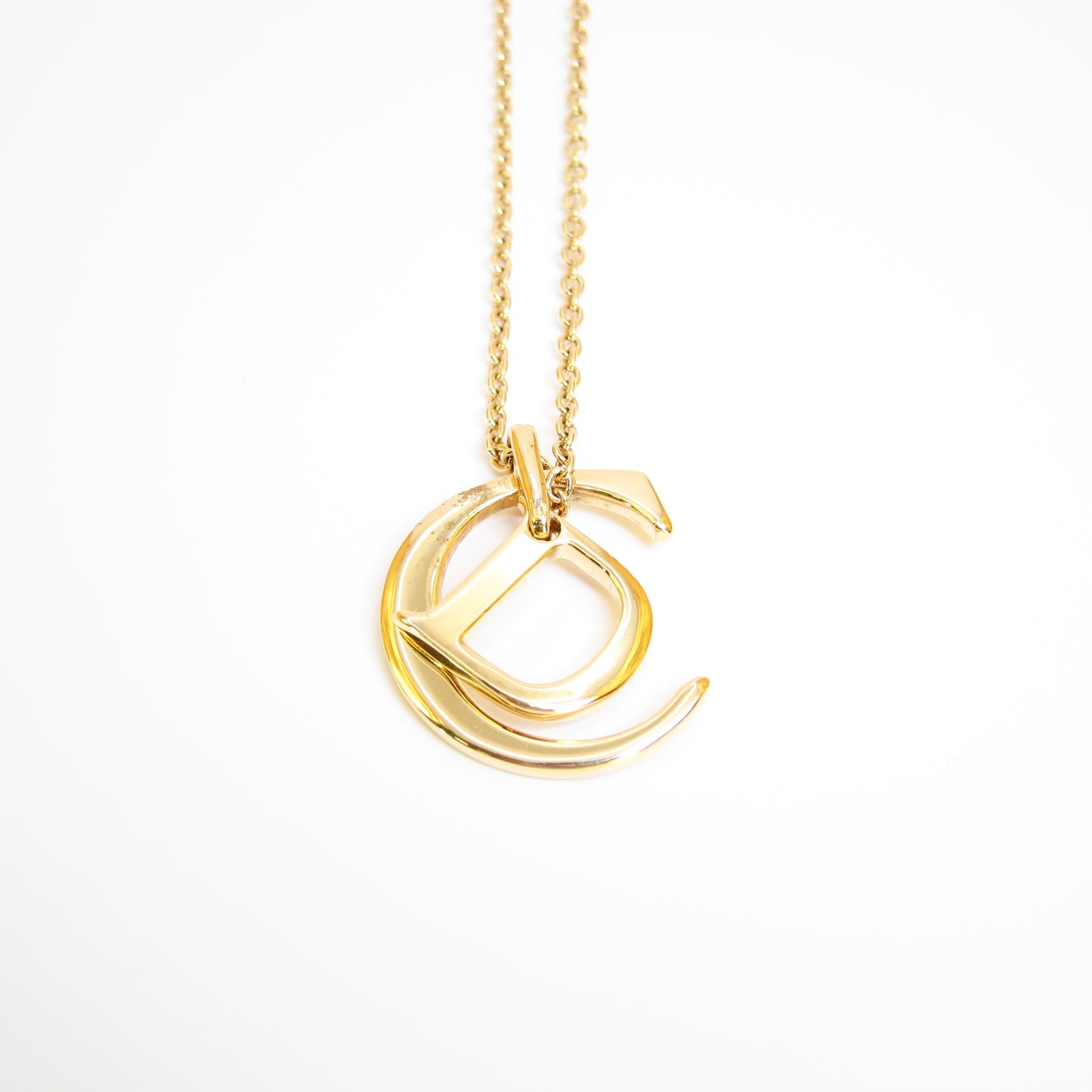 Christian Dior Vintage CD Logo Golden Necklace