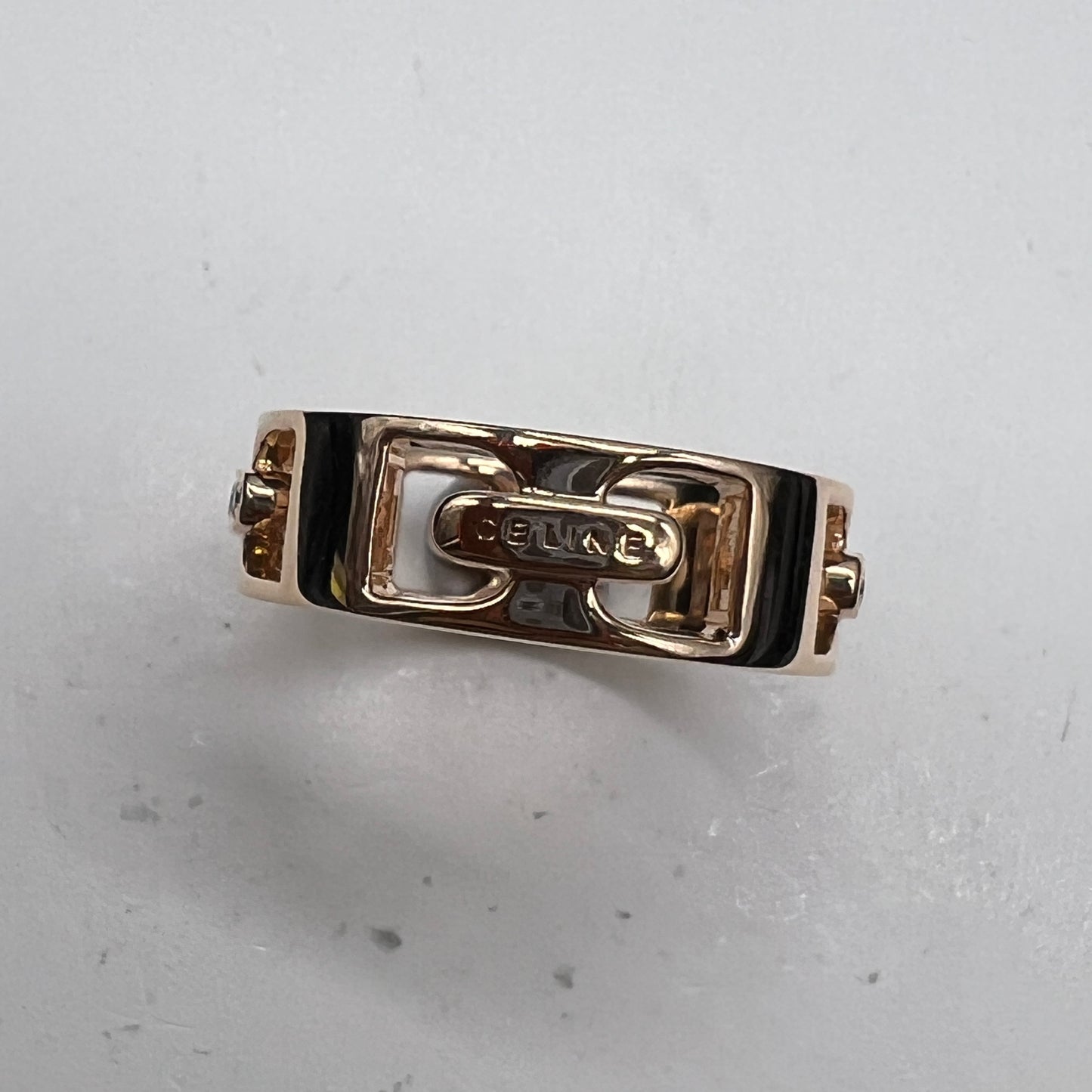 Celine Vintage Pink Gold (K10) With Diamond Ring