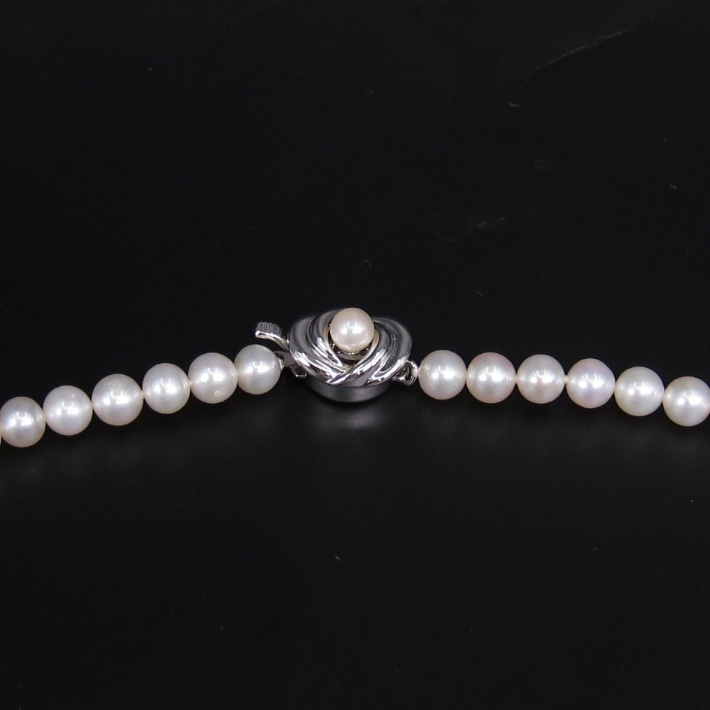 Tasaki Vintage Freshwater Pearl with Silver Buckle Necklace