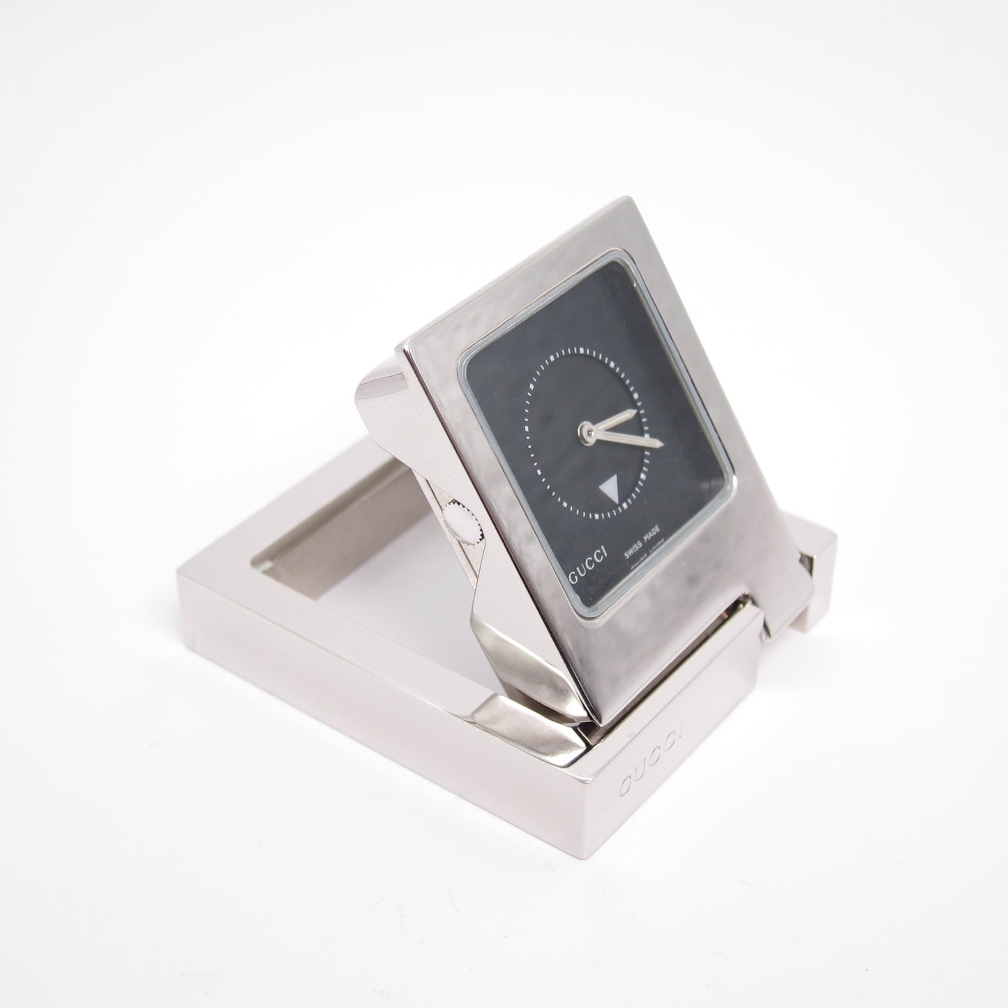 Gucci Vintage Black Square Face Table Clock