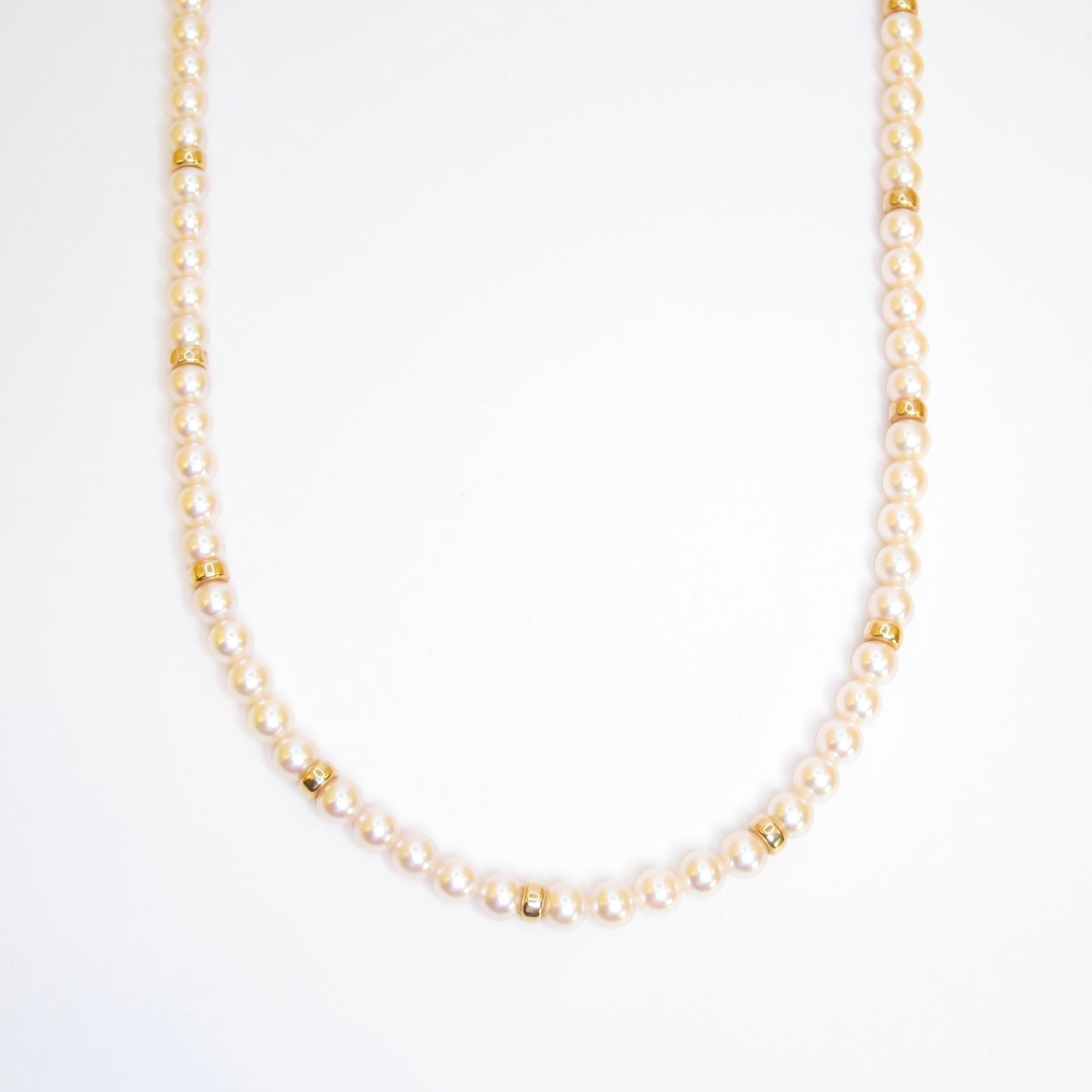 No Brand Vintage Pearl with Golden Beads Long Necklace