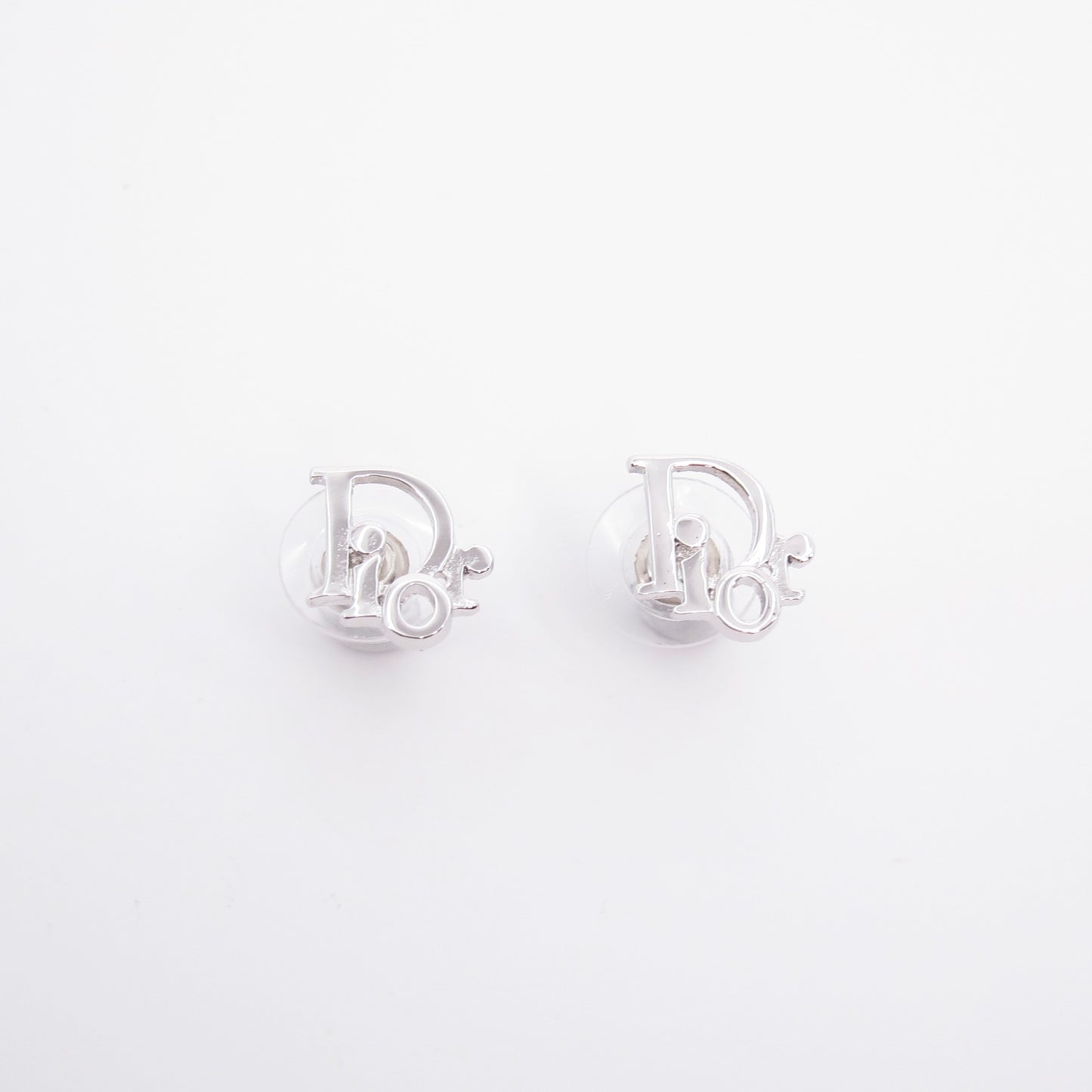 Christian Dior Vintage Dior Logo Silver Earrings