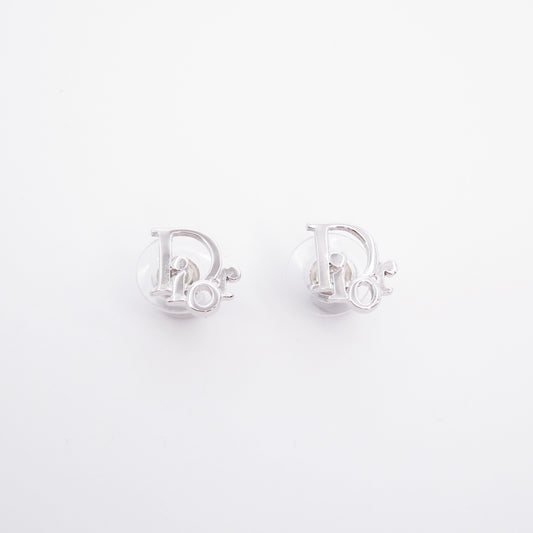 Christian Dior Vintage Dior Logo Silver Earrings