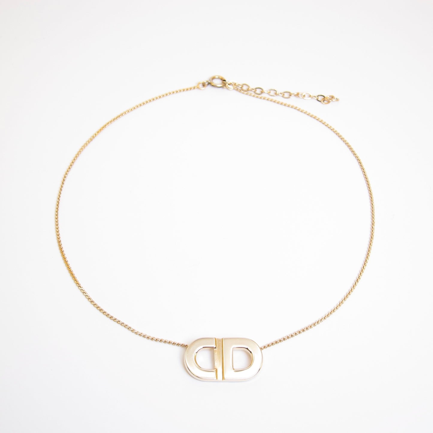 Christian Dior Vintage CD Logo Golden Necklace