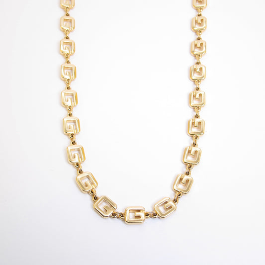 Givenchy Vintage G Logo Golden Long Necklace