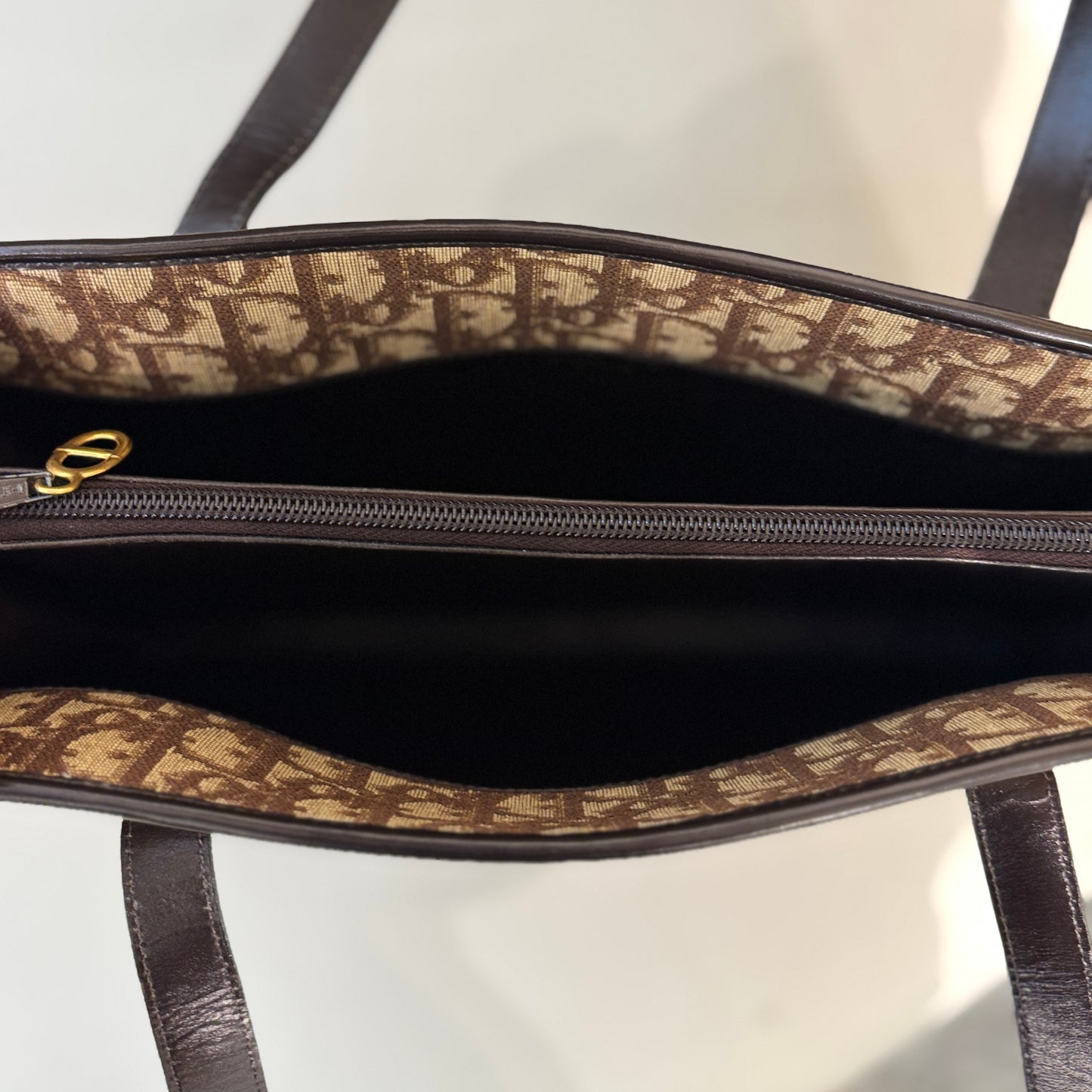 Christian Dior Classic Brown Trotter Pattern Canvas Handbag